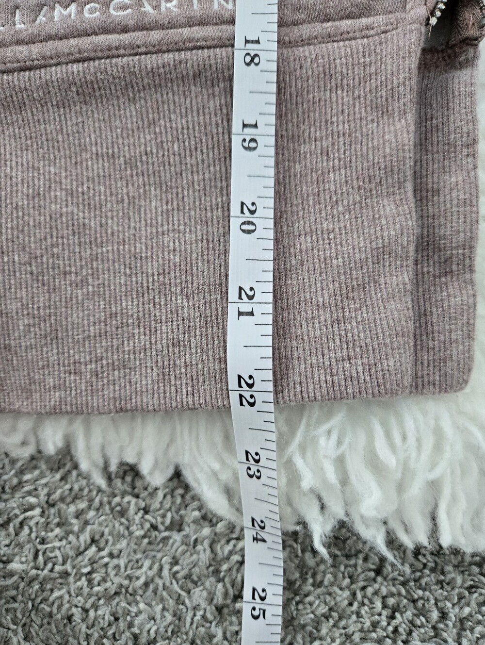 Adidas by Stella McCartney Ess Zip Hoodie. Organic Cotton Blend. Mauve. Size Med - Picture 8 of 10